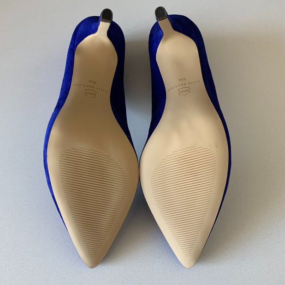 Ann Taylor Suede Pumps in Royal Blue, 3.5" heel, Sz 8 I Like Princess Kate !! - Picture 8 of 9
